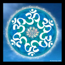 Om Circle Snowflake Mandala posters