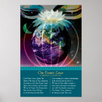 Om Cosmic Lotus Posters