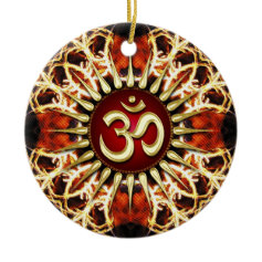 OM Fire Energy Spirit Ceramic Ornament