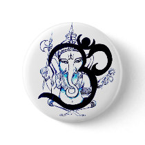 OM GANESHA Button
