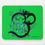 Om Ganesha Green Mousepad