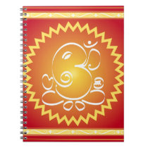 Om Ganesha with yellow star notebooks