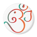 Om-ganpati-green-orange Refrigerator Magnets