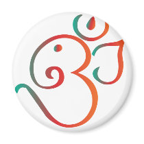 Om-ganpati-green-orange Refrigerator Magnets