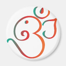 Om-ganpati-green-orange Refrigerator Magnets