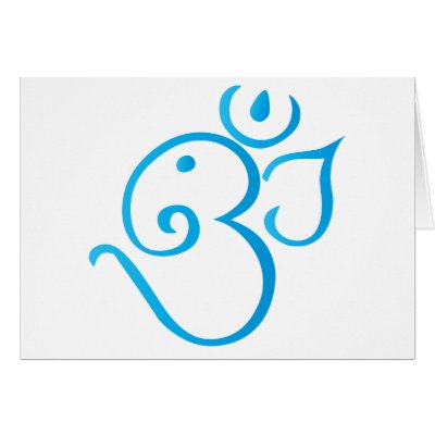 Om-ganpati-turqoise Greeting Cards by Deepsy