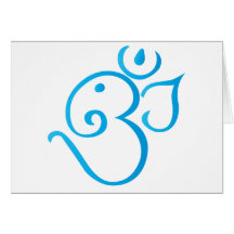Om-ganpati-turqoise Greeting Cards