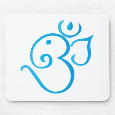 Om-ganpati-turqoise Mouse Mat by Deepsy