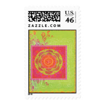 Om garden postage stamp