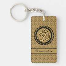 Om Gold Key Chain