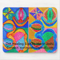 OM Healing Sign by Navin J... mousepads by doonagiri OM Healing Sign by Navin J... mousepads