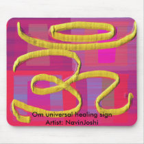 Om Healing Sign on Silk Screen, mousepads