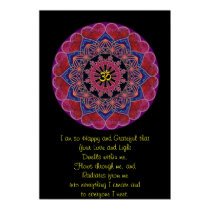 Om Heart Mandala Inspiration Poster posters by karmicmoon Om Heart Mandala Inspiration Poster posters