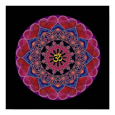 Om Heart Mandala Print by karmicmoon