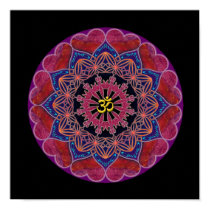 Om Heart Mandala posters by karmicmoon Om Heart Mandala posters
