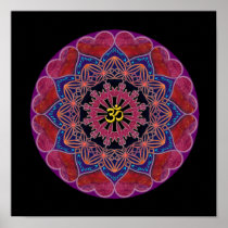 Om Heart Mandala Print