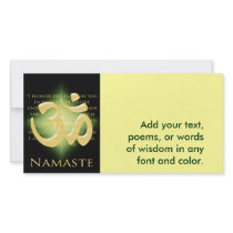 Om in Black & Gold - Namaste Picture Card