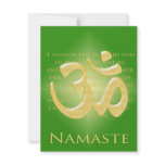 Om in Green &amp; Gold - Namaste Personalized Announcements