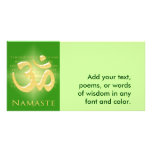 Om in Green &amp; Gold - Namaste Custom Photo Card