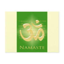 Om in Green & Gold - Namaste Postcards