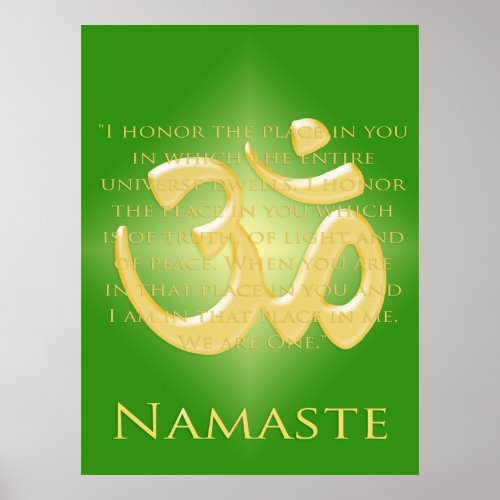 Om in Green & Gold - Namaste print