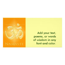 Om in Oranges & Gold - Namaste Custom Photo Card