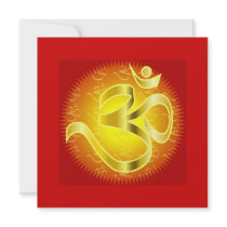 Om in Oranges & Gold - Namaste Personalized Announcements