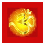 Om in Oranges & Gold - Namaste Personalized Announcements