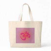 Om, in pink and orange bags