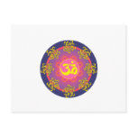 Om Mandala Blue Border Postcard