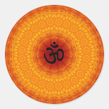Om Mandala Design Round Sticker
