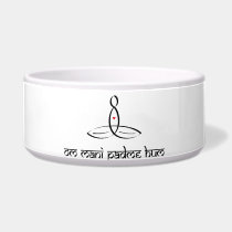 Om Mani Padme Hum - Black Sanskrit style Dog Bowl