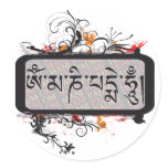 Om Mani Padme Hum Grubge Round Sticker