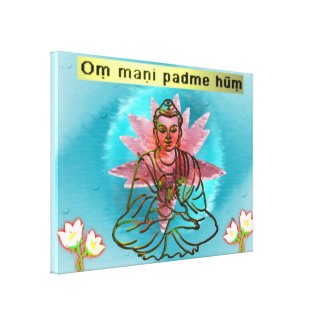 Om Mani Padme Hum Stretched Canvas Print