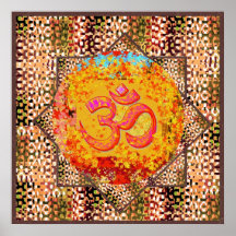 Om Mantra :  Pure Golden Fire Print