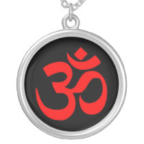 OM Mod Silver Necklace (Black) necklaces