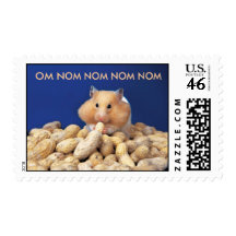 Om Nom Hampster Postage Stamp