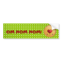 OM NOM NOM cookie bumper stickers by Cilitra OM NOM NOM cookie bumper stickers