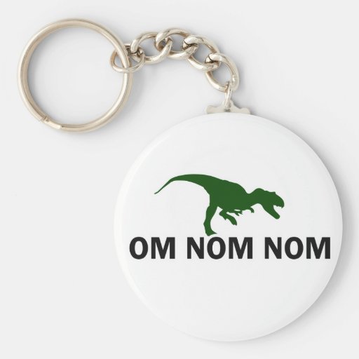 Om Nom Nom Dinosaur Rawr is Hungry Key Chain