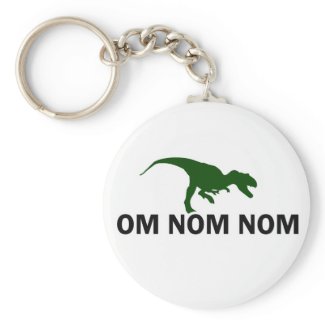 Om Nom Nom Dinosaur Rawr is Hungry Key Chain