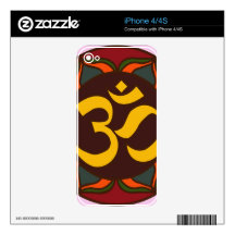 Om Retro Symbol Inner Peace Design! Skin For iPhone 4S