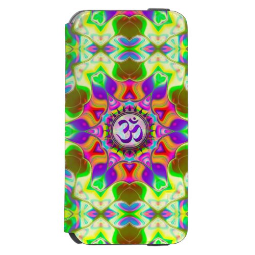 Om Shanti Purple Green Geometric Mandala iPhone Incipio Watson™ iPhone 6 Wallet Case