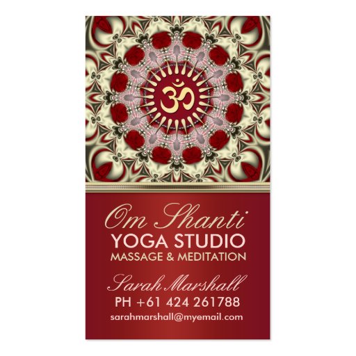 Om Shanti Yoga Studio Business Card (front side)