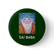 OM SIRDI SAI RAM - SAI BABA PINBACK BUTTON