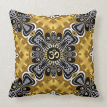 Om Spritiual Art Gold Splash Cushion pillows