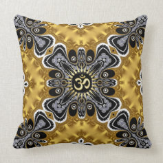 Om Spritiual Art Gold Splash Cushion Pillows