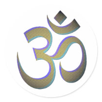 Om Round Stickers
