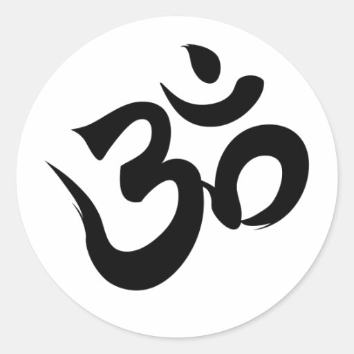 om classic round sticker Zazzle