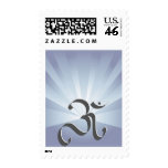 OM symbol and rays postage
