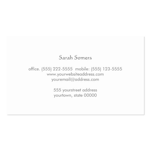 Om Symbol Yoga and Meditation Elegant Off White Business Card (back side)